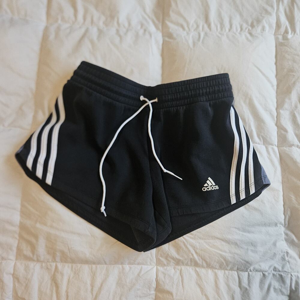 adidas Women's H24161, H43939 Running Yoga Shorts Black And Blue Small Euc - Picture 3 of 5